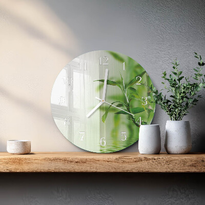 Glas wanduhr Bambus