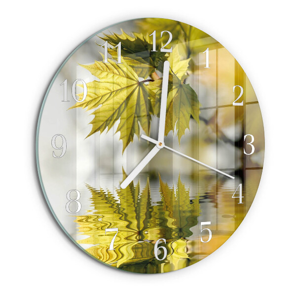 Glas wanduhr Ahornblatt
