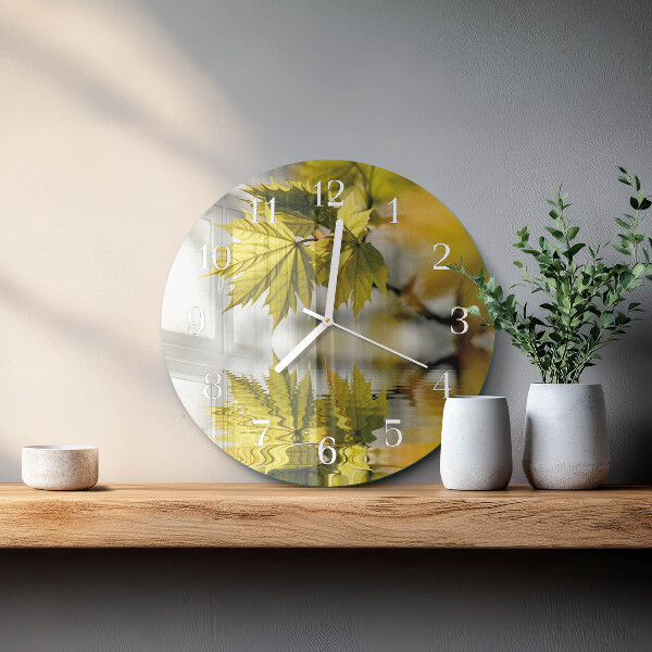 Glas wanduhr Ahornblatt