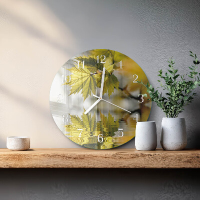 Glas wanduhr Ahornblatt
