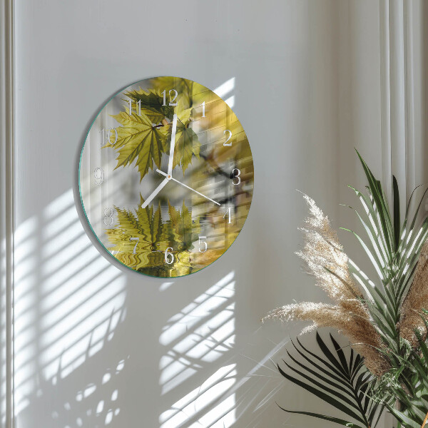 Glas wanduhr Ahornblatt