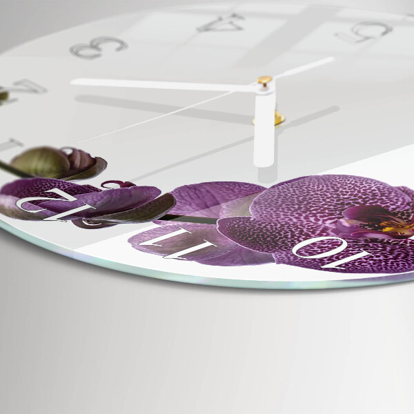 Glas wanduhr Orchidee