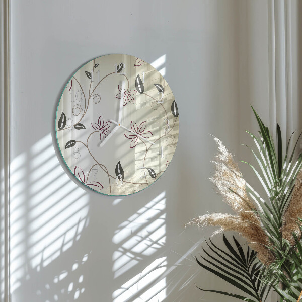 Glas wanduhr Blumenkunst