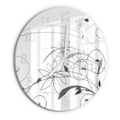 Glas wanduhr Blumenkunst