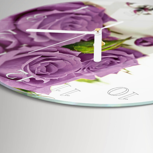 Glas wanduhr Rosen