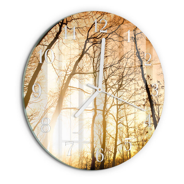 Glas wanduhr Bäume