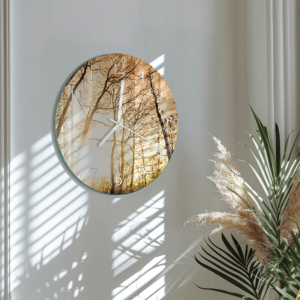 Glas wanduhr Bäume