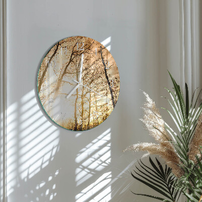 Glas wanduhr Bäume