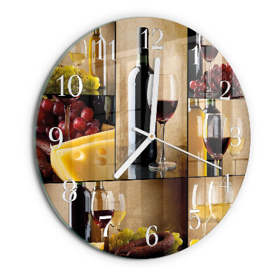 Glas wanduhr Flasche Wein