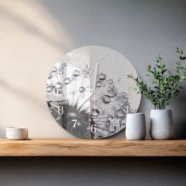 Glas wanduhr Löwenzahn