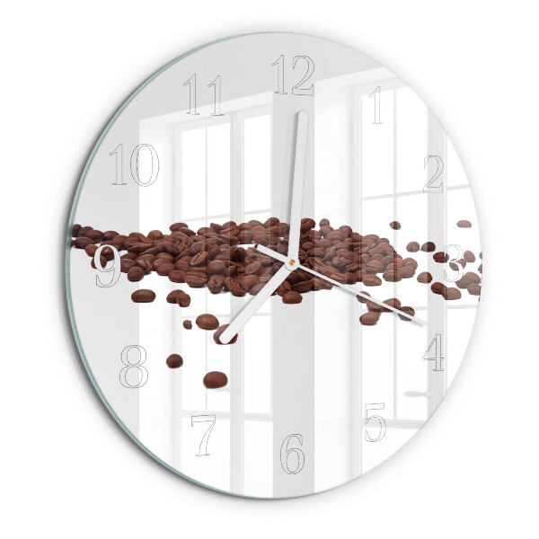Glas wanduhr Kaffeebohnen