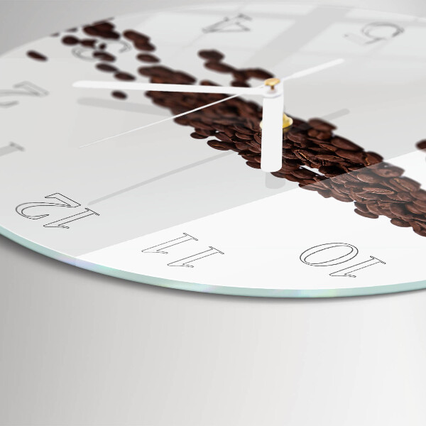 Glas wanduhr Kaffeebohnen