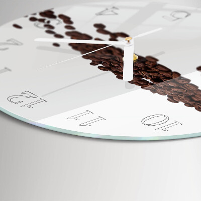 Glas wanduhr Kaffeebohnen