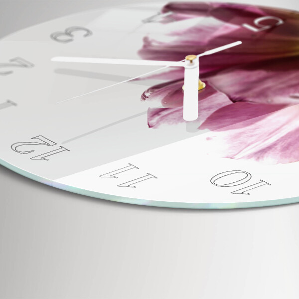 Glas wanduhr Tulpen