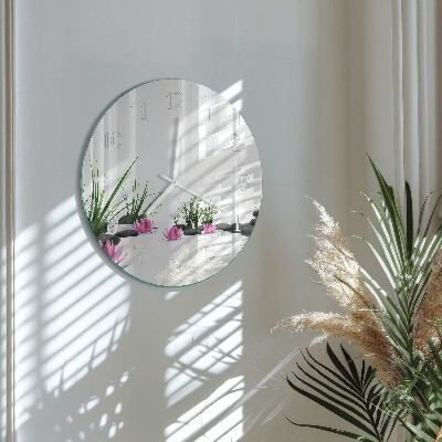 Glas wanduhr Lotosblume