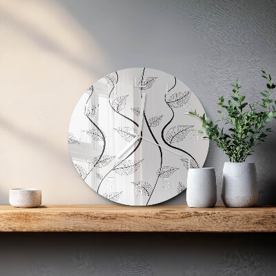 Glas wanduhr Die Kunst der Blätter