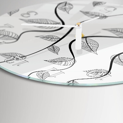 Glas wanduhr Die Kunst der Blätter