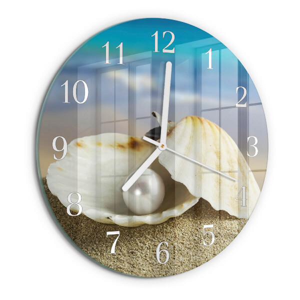 Glas wanduhr Muschelperle