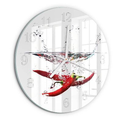 Glas wanduhr Chilischoten