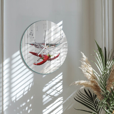 Glas wanduhr Chilischoten