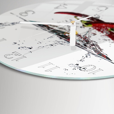 Glas wanduhr Chilischoten