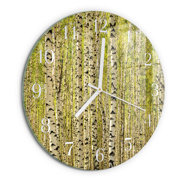 Glas wanduhr Birkenwald