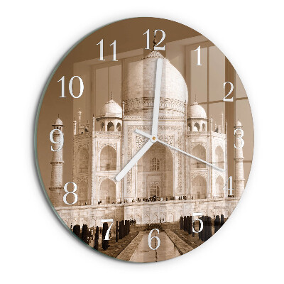 Glas wanduhr Taj Mahal Sepia