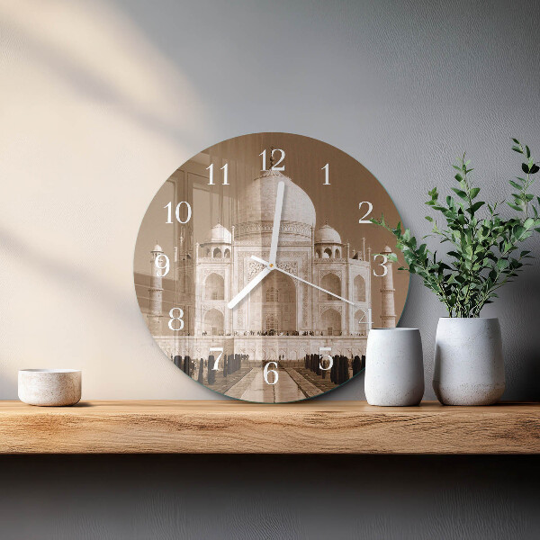 Glas wanduhr Taj Mahal Sepia