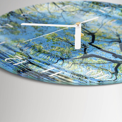 Glas wanduhr Bäume Wasser