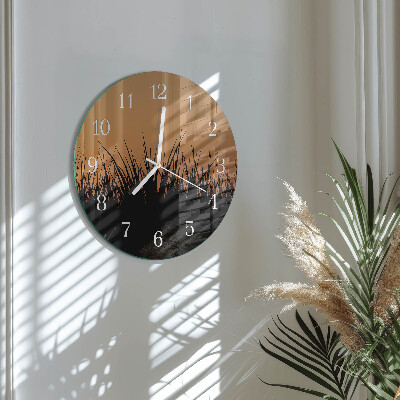 Glas wanduhr Gras