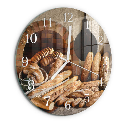 Glas wanduhr Brot