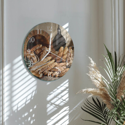 Glas wanduhr Brot