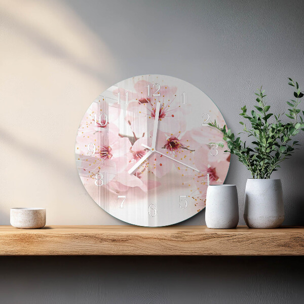 Glas wanduhr Blumen