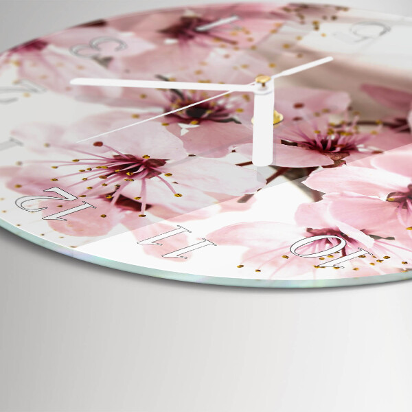 Glas wanduhr Blumen