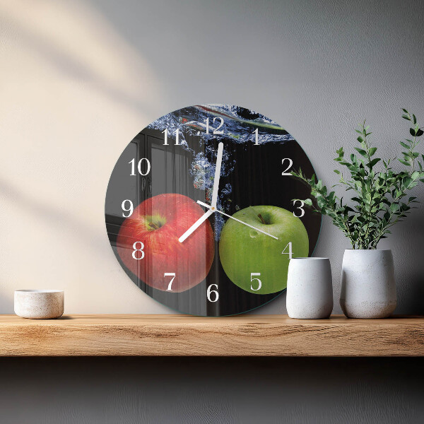 Glas wanduhr Äpfel