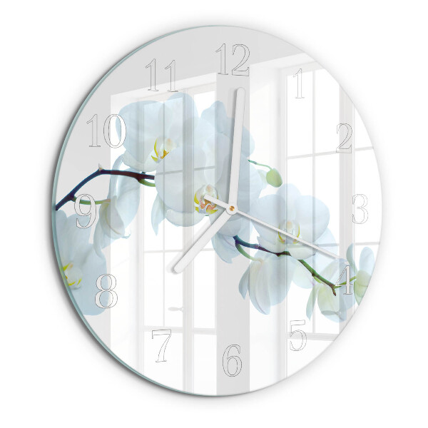 Glas wanduhr Orchidee