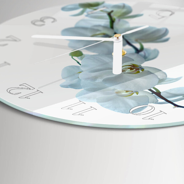 Glas wanduhr Orchidee