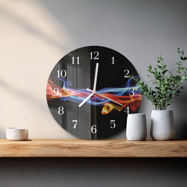 Glas wanduhr Abstrakter Rauch