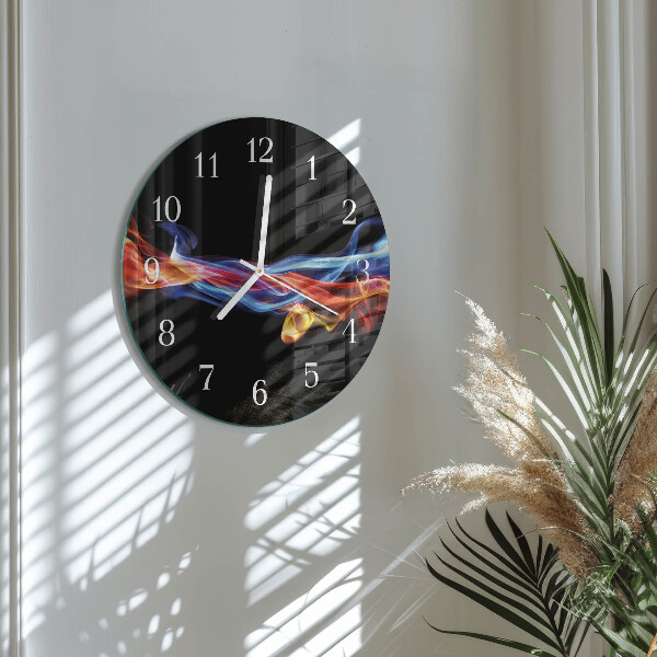 Glas wanduhr Abstrakter Rauch