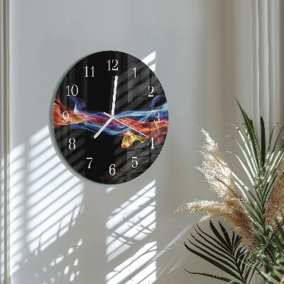 Glas wanduhr Abstrakter Rauch