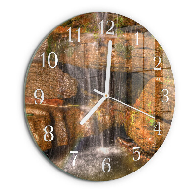 Glas wanduhr Wasserfall