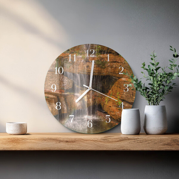 Glas wanduhr Wasserfall