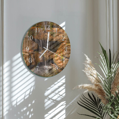 Glas wanduhr Wasserfall