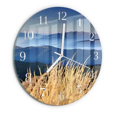 Glas wanduhr Berge Gras