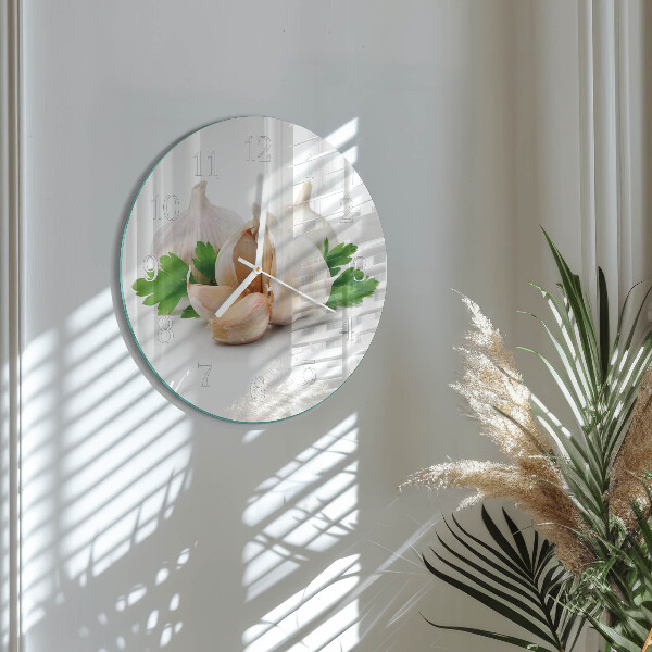 Glas wanduhr Knoblauch