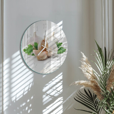 Glas wanduhr Knoblauch
