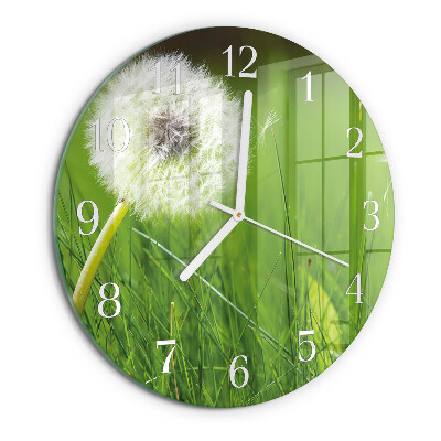 Glas wanduhr Löwenzahn
