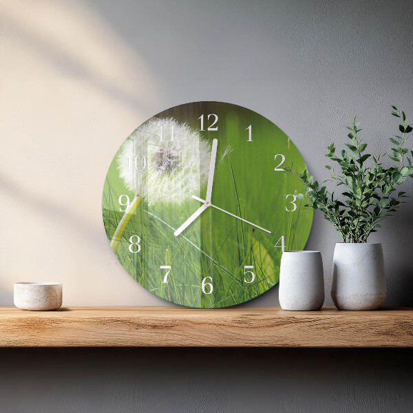 Glas wanduhr Löwenzahn