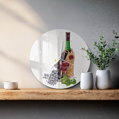 Glas wanduhr Trauben für Wein