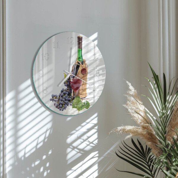 Glas wanduhr Trauben für Wein